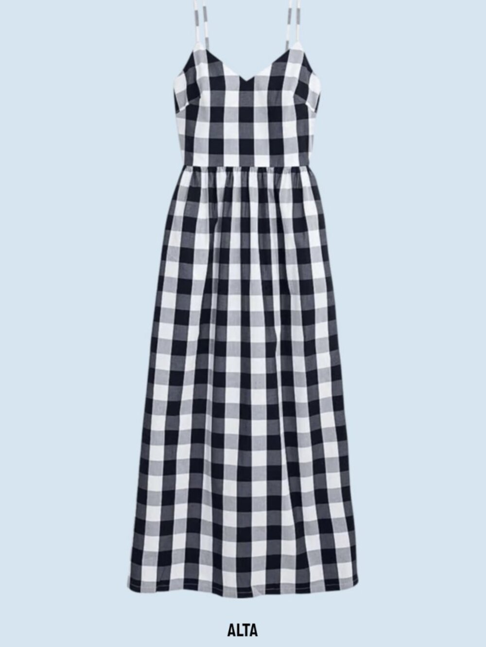J. Crew Black and White Gingham Maxi Dress